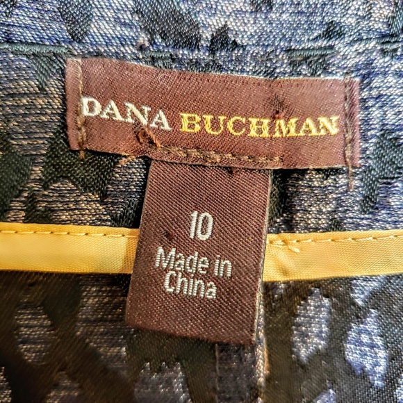 DANA BUCHMAN Dress, Gray Black Beads Cheetah, 10 - Picture 4 of 8